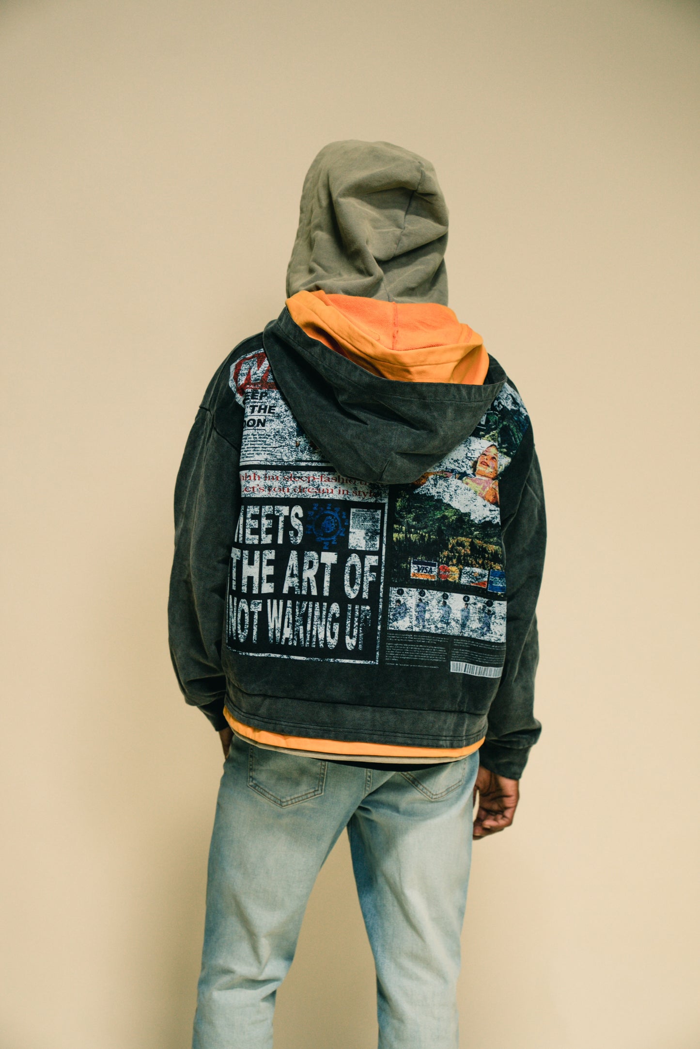 Shhh Im Sleep-Orange Zip Up Hoodies