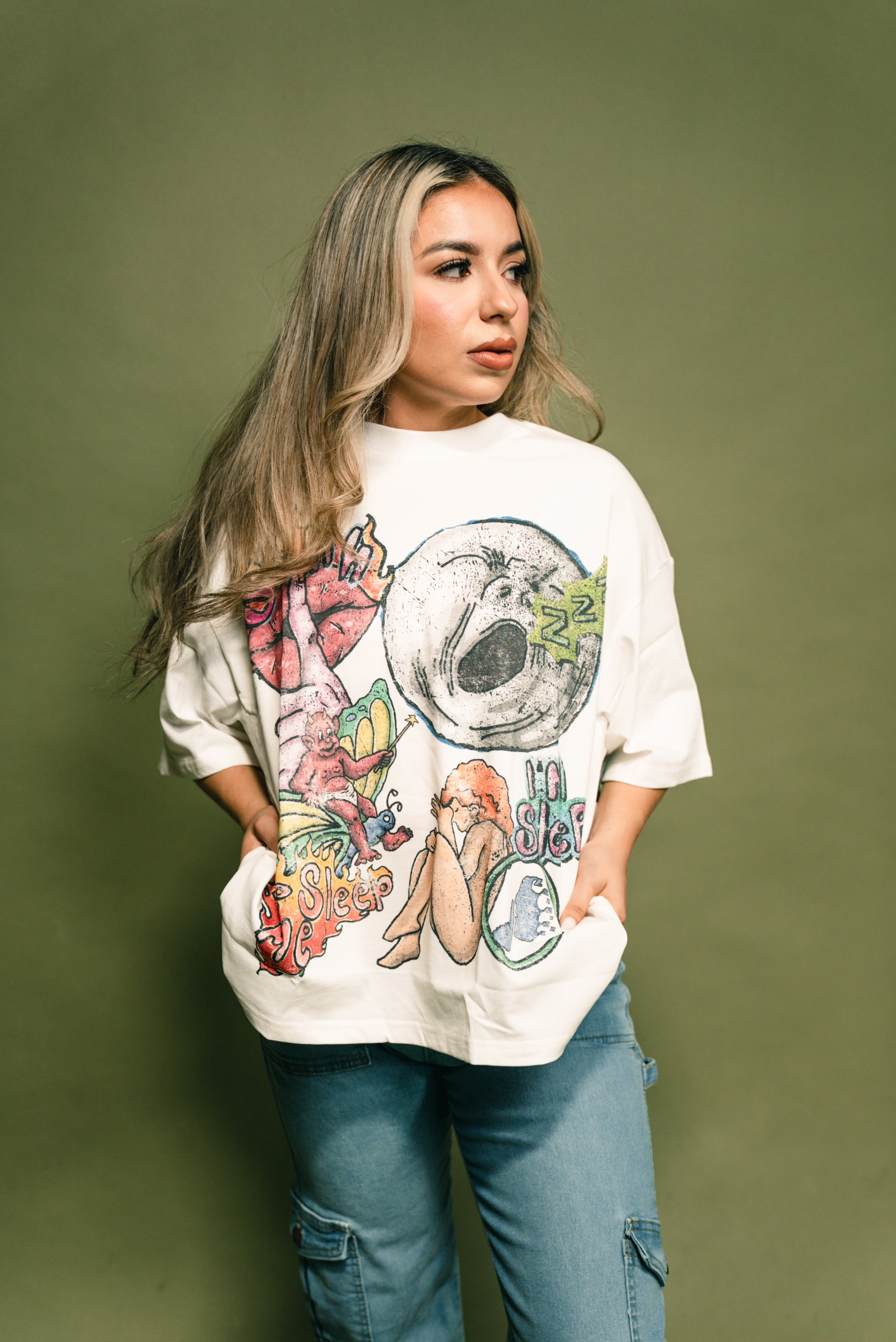 Shhh Im Sleep - Pain OG White Tee