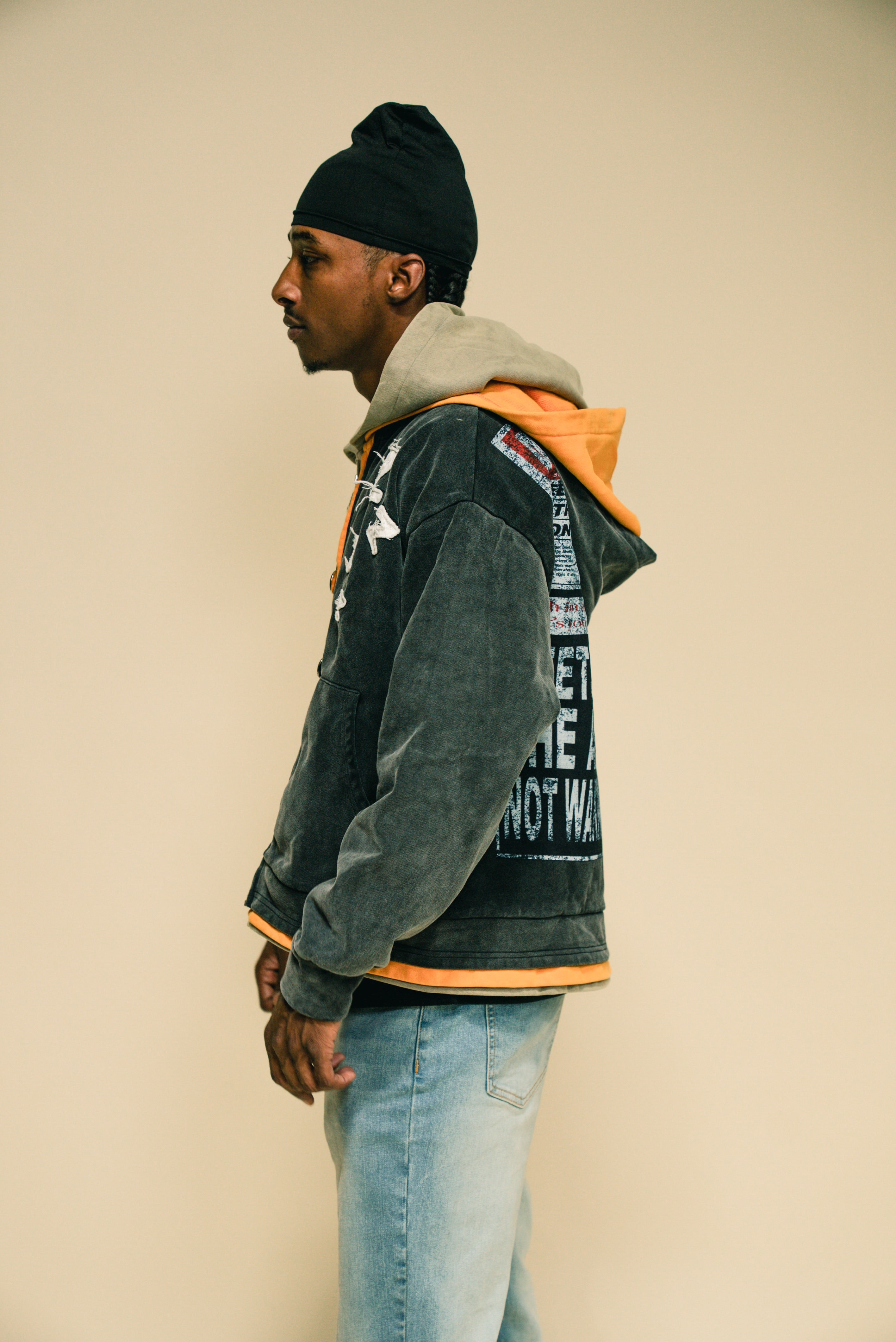 Shhh Im Sleep-Orange Zip Up Hoodies