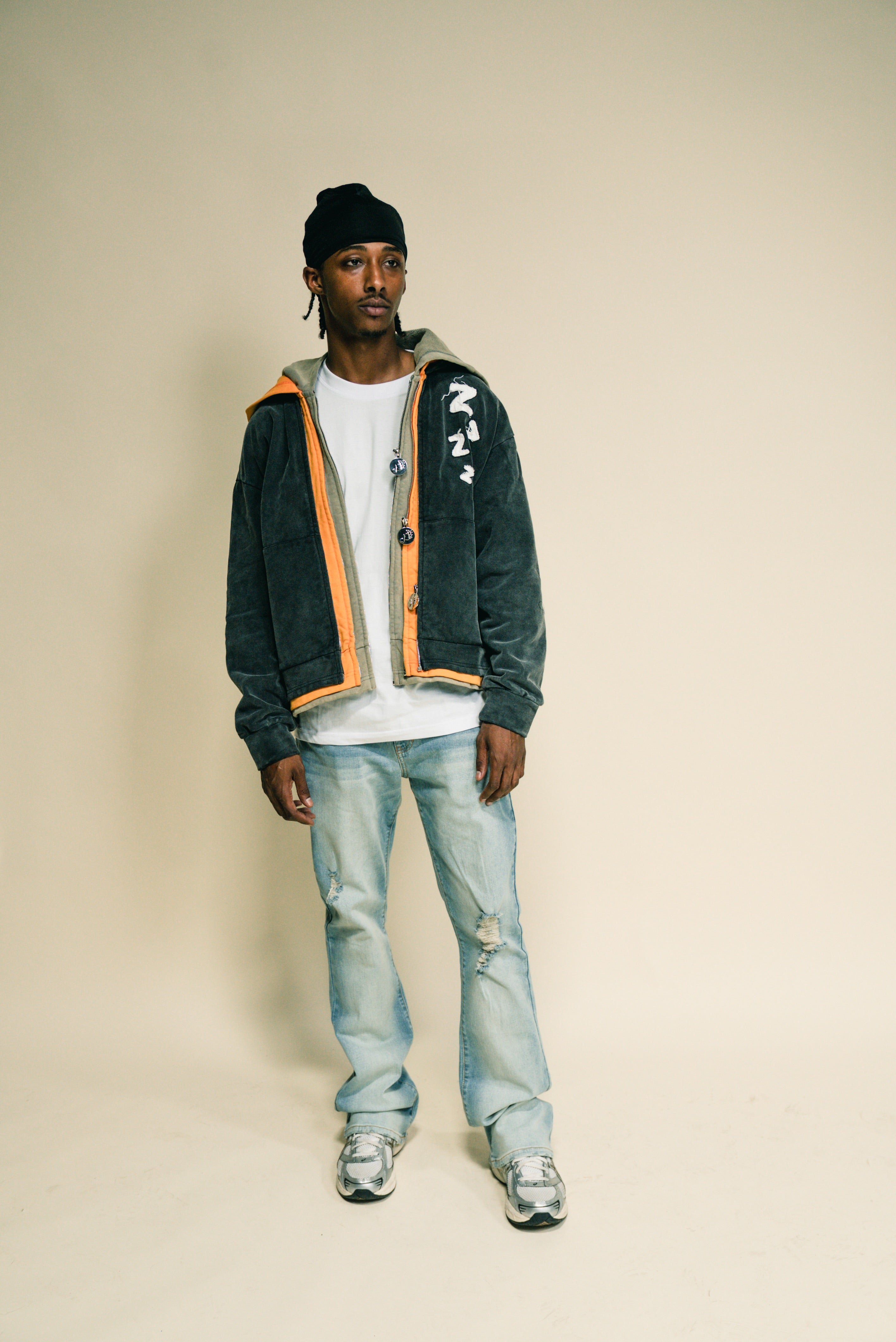 Shhh Im Sleep-Orange Zip Up Hoodies